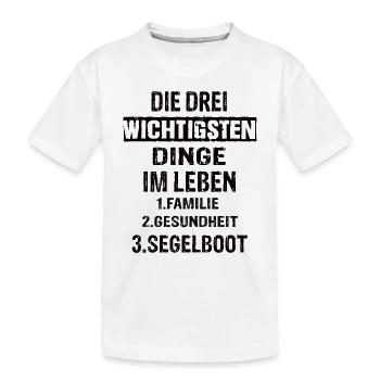 Segelboot - Kinder Premium Bio T-Shirt - Weiß - Vorne