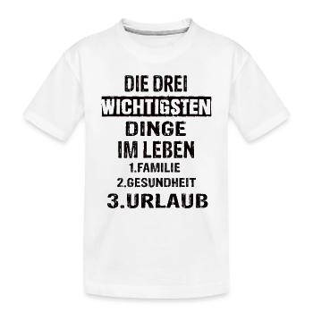 Urlaub - Kinder Premium Bio T-Shirt - Weiß - Vorne