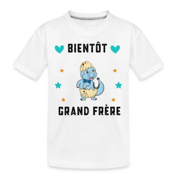 Bientôt grand frère dinosaure annonce grossesse - T-shirt bio Premium Enfant - blanc - Devant