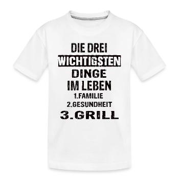 Grillen - Kinder Premium Bio T-Shirt - Weiß - Vorne