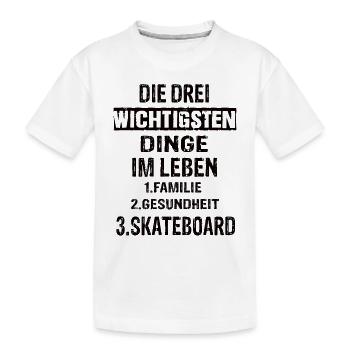 Skateboard - Kinder Premium Bio T-Shirt - Weiß - Vorne