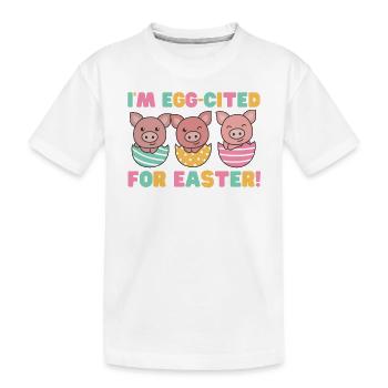 cochons doux à Pâques avec œufs de Pâques porc - T-shirt bio Premium Enfant - blanc - Devant