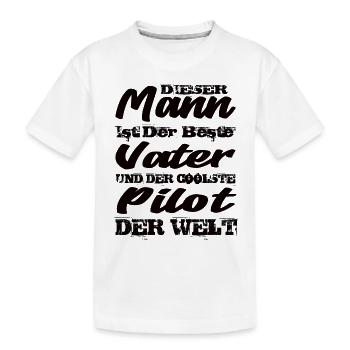 Vater und Pilot - Kinder Premium Bio T-Shirt - Weiß - Vorne