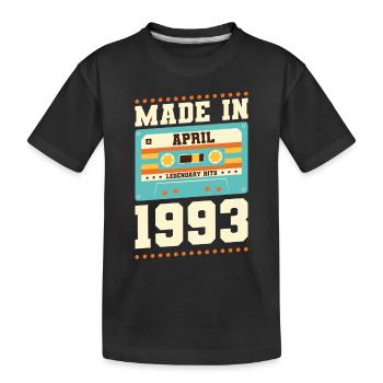 30. Geburtstag April Jahrgang 1993 Geschenkidee - Kinder Premium Bio T-Shirt - Schwarz - Vorne