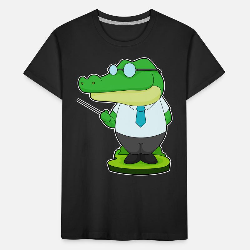 Crocodile Teacher Pointer Kids' Premium Organic T-Shirt