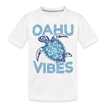 Polynesische Blaue Stammesschildkröte Oahu Vibes - Kinder Premium Bio T-Shirt - Weiß - Vorne