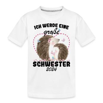Ich Werde Eine Große Schwester 2024 - Kinder Premium Bio T-Shirt - Weiß - Vorne