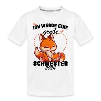 Ich Werde Eine Große Schwester 2024 - Kinder Premium Bio T-Shirt - Weiß - Vorne
