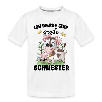 Ich Werde Eine Große Schwester 2024 - Kinder Premium Bio T-Shirt - Weiß - Vorne
