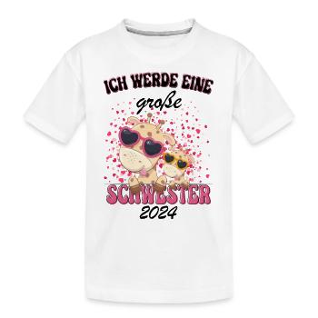 Ich Werde Eine Große Schwester 2024 - Kinder Premium Bio T-Shirt - Weiß - Vorne