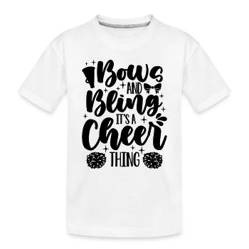 Bows And Bling It’s A Cheer Squad Cheerleader - T-shirt bio Premium Enfant - blanc - Devant