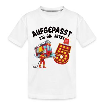 Aufgepasst Ich Bin Jetzt 5 - Geburtstag Geschenk - Kinder Premium Bio T-Shirt - Weiß - Vorne