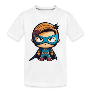 1st Kitatag Superhero Boy for Little Heroes - Kids' Premium Organic T-Shirt - white - Front