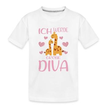 Werde Große Diva Giraffen Schwestern - Kinder Premium Bio T-Shirt - Weiß - Vorne