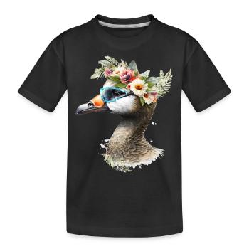 Hübsche Gans - Kinder Premium Bio T-Shirt - Schwarz - Vorne