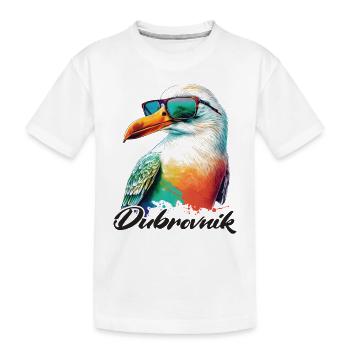 Dubrovnik Kroatien Urlaub coole Möwe Sonnenbrille - Kinder Premium Bio T-Shirt - Weiß - Vorne