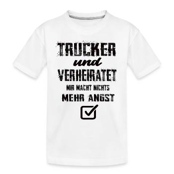 Trucker und Verheiratet - Kinder Premium Bio T-Shirt - Weiß - Vorne