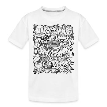 USA 4th of July Independence Day Amerika - Kinder Premium Bio T-Shirt - Weiß - Vorne
