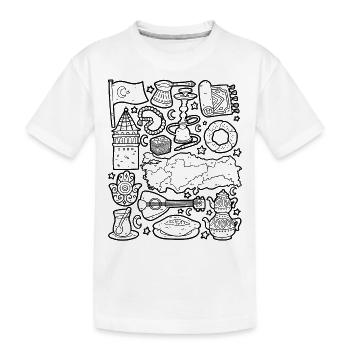 Turquie Doodles Istanbul Antalya Ankara Kebab - T-shirt bio Premium Enfant - blanc - Devant