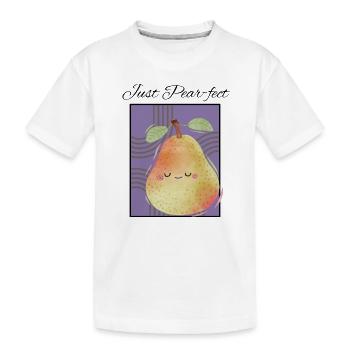 Just Pear-fect - Kinder Premium Bio T-Shirt - Weiß - Vorne