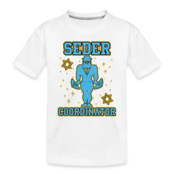 Jewish Family Pesach Seder Coordinator - Kids' Premium Organic T-Shirt - white - Front