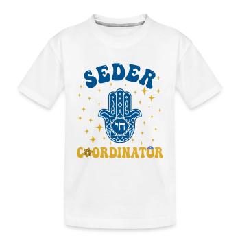 Jewish Family Pesach Seder Coordinator - Kids' Premium Organic T-Shirt - white - Front