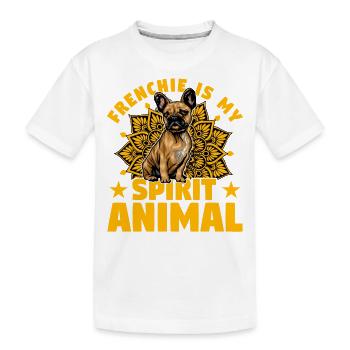 Frenchie is my Spirit Animal - Kinder Premium Bio T-Shirt - Weiß - Vorne