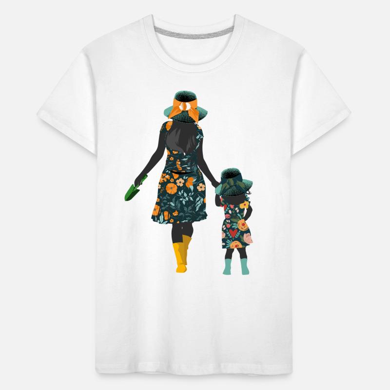Muttertag Mutter und Tochter passender Gärtner Kinder Premium Bio T-Shirt