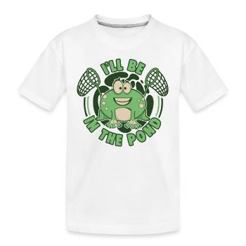 I'll Be In The Pond Kaulquappe Laubfrosch Frosch - Kinder Premium Bio T-Shirt - Weiß - Vorne