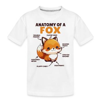 Explication du renard mignon Anatomie d’un renard - T-shirt bio Premium Enfant - blanc - Devant