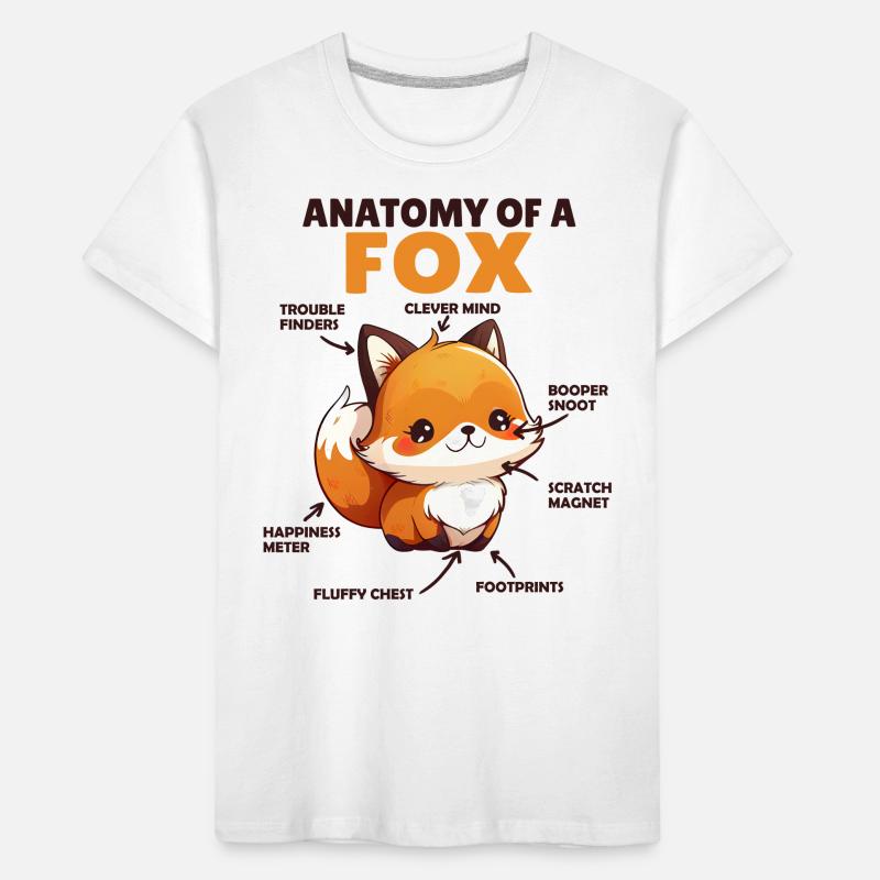 Explication du renard mignon Anatomie d’un renard T-shirt bio Premium Enfant