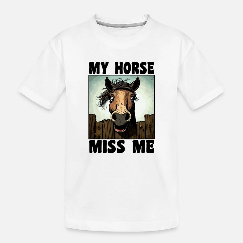 Drôle de dicton de cheval - T-shirt bio Premium Enfant - blanc