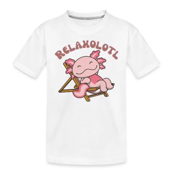 Relaxolotl Axolotl amoureux doux animaux relax - T-shirt bio Premium Enfant - blanc - Devant