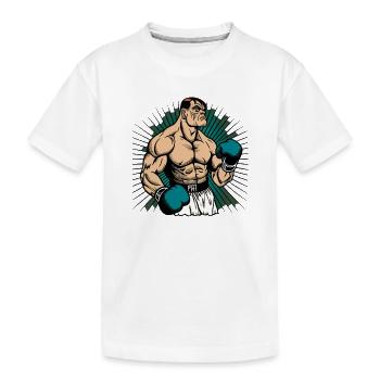 Boxer in comic style - Kids' Premium Organic T-Shirt - white - Front