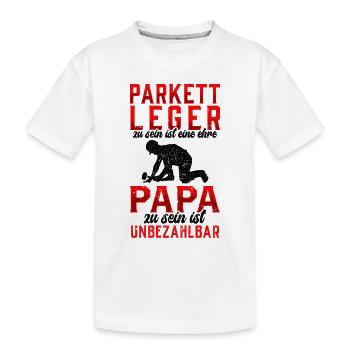 Parkettleger sein ist eine Ehre Fußbodenleger - Kinder Premium Bio T-Shirt - Weiß - Vorne