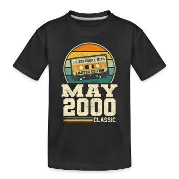 23rd birthday May Year 2000 Gift idea - Kids' Premium Organic T-Shirt - black - Front