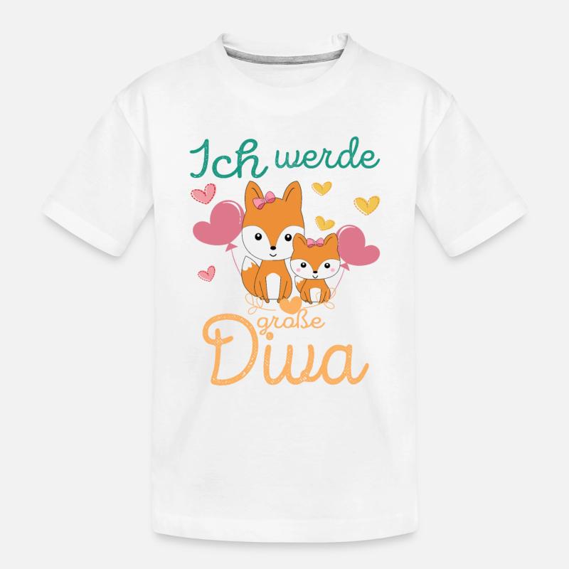 Werde Große Diva Fuchs Schwestern - Kinder Premium Bio T-Shirt - Weiß