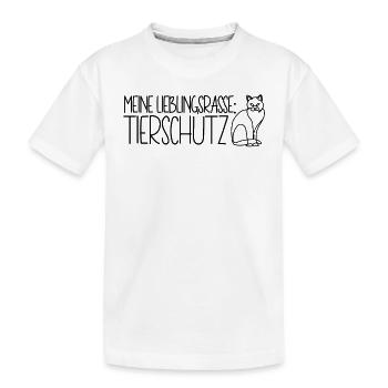 Tierschutz Katze Meine Lieblingsrasse Tierschutz - Kinder Premium Bio T-Shirt - Weiß - Vorne