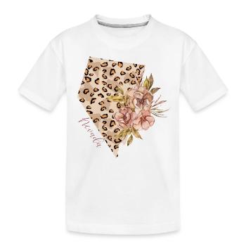 Carte du modèle de léopard du Nevada Lion - T-shirt bio Premium Enfant - blanc - Devant