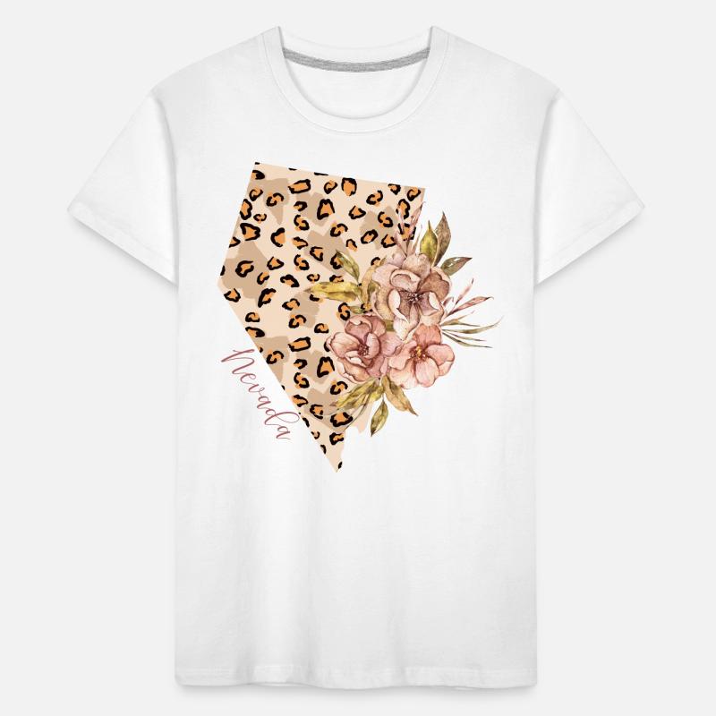 Nevada Leopard Pattern Map Leo Kids' Premium Organic T-Shirt