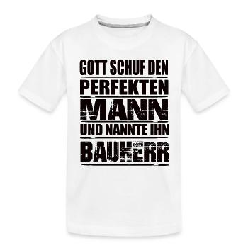 Bauherr - Kinder Premium Bio T-Shirt - Weiß - Vorne