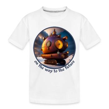 Auf dem Weg in die Zukunft - Kinder Premium Bio T-Shirt - Weiß - Vorne