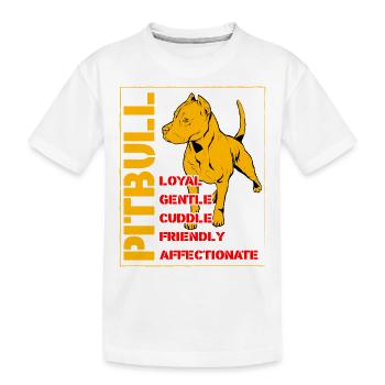 Pitbull loyal gentle cuddle friendly affectionate - Kinder Premium Bio T-Shirt - Weiß - Vorne