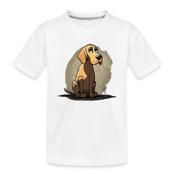 Dog in comic style - Kids' Premium Organic T-Shirt - white - Front