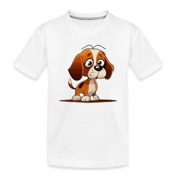 Dog in comic style - Kids' Premium Organic T-Shirt - white - Front