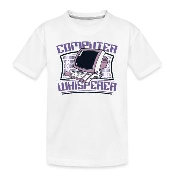 Computer Whisperer Admin IT-Betrieb Administrator - Kinder Premium Bio T-Shirt - Weiß - Vorne