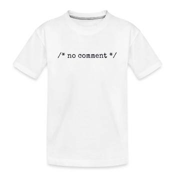 No Comment Developer Softwareentwickler Coder - Kinder Premium Bio T-Shirt - Weiß - Vorne