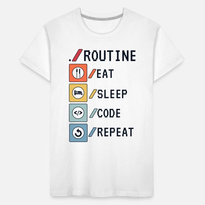 Routine Eat Sleep Code Repeat Developer Coder T-shirt bio Premium Enfant