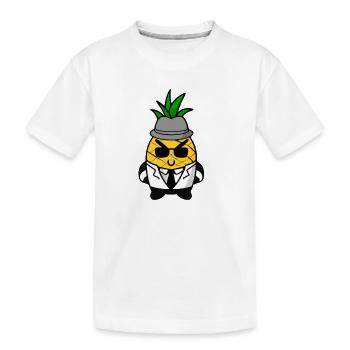 Ananas Gangster Mafia Kawaii Design - Kinder Premium Bio T-Shirt - Weiß - Vorne