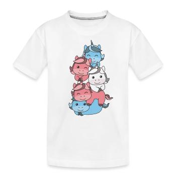 Transgender Flag Pride LGBTQ Cute Unicorn Stack - T-shirt bio Premium Enfant - blanc - Devant